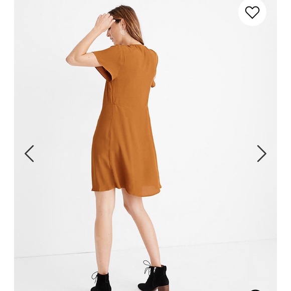 Madewell V Neck Shift Stress Gold Mustard sz S - Picture 3 of 5